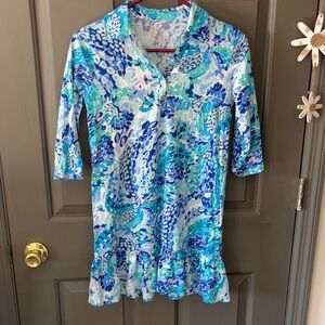 Lilly Pulitzer Girls Amelia Polo Dress Wave After Wave
